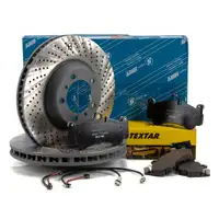 SEBRO Bremsscheiben + TEXTAR Bel&auml;ge Wako PORSCHE 911 (997) 3.6/3.8 Turbo/S vorne