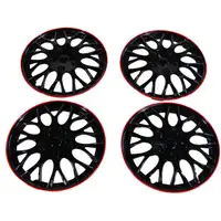 4x Radkappen Radblenden MIAMI SCHWARZ ROT BLACK RED 14 Zoll (4 St&uuml;ck)