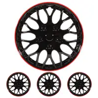 4x Radkappen Radblenden MIAMI SCHWARZ ROT BLACK RED 14 Zoll (4 St&uuml;ck)