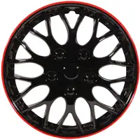 4x Radkappen Radblenden MIAMI SCHWARZ ROT BLACK RED 15 Zoll (4 St&uuml;ck)