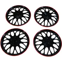 4x Radkappen Radblenden MIAMI SCHWARZ ROT BLACK RED 16 Zoll (4 St&uuml;ck)