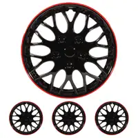 4x Radkappen Radblenden MIAMI SCHWARZ ROT BLACK RED 16 Zoll (4 St&uuml;ck)