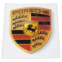 ORIGINAL f&uuml;r Porsche Emblem Wappen Logo Aufkleber Klebeschild 6,5x5cm WAP013002
