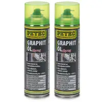PETEC 72250 Grafitspray Graphit-&Ouml;l Spray Schmiermittel Spraydose 2x 500ml