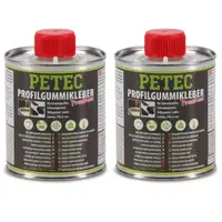 2x 350ml PETEC 9385 Gummiklebstoff Profilgummikleber Pinseldose GELB-TRANSPARENT