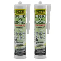 2x 290ml PETEC 94929 Kleben & Dichten Montagekleber Kleber elastisch TRANSPARENT
