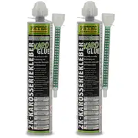 2x PETEC KaroGlue 2K-Karosseriekleber Karosserieklebstoff + Mischrohr 195ml