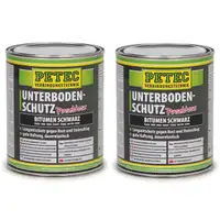 PETEC 73100 Unterbodenschutz Pinseldose BITUMEN SCHWARZ 2x 1000ml 1 Liter