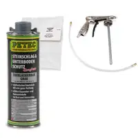 PETEC Steinschlagschutz Unterbodenschutz Saugdose GRAU 1L 1 Liter + Spr&uuml;hpistole