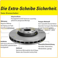 TEXTAR Bremsscheiben f&uuml;r Opel Corsa C 1.0 1.2 1.4 1.3/1.7DI/CDTI mit ABS vorne