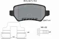 TEXTAR Bremsen Bremsscheiben + Bremsbel&auml;ge Set f&uuml;r OPEL ASTRA H 4-Loch hinten