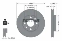 TEXTAR Bremsscheiben f&uuml;r OPEL ASTRA F CORSA A B KADETT E TIGRA A VECTRA A vorne