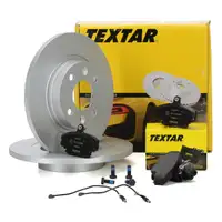 TEXTAR Bremsen Kit Bremsscheiben + Bel&auml;ge f&uuml;r RENAULT LOGAN SANDERO TWINGO vorne