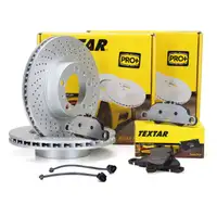 TEXTAR Bremsscheiben + Bel&auml;ge + Wako PORSCHE Boxster Cayman 981 S / GTS vorne