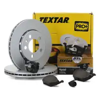 TEXTAR Bremsscheiben + epad CERAMIC Bel&auml;ge + Wako f&uuml;r AUDI SEAT SKODA VW vorne