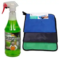 TUGA Alu-Teufel Spezial Felgenreiniger GR&Uuml;N 1L + 3x ROCCO Mikrofasertuch
