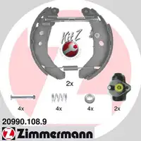 ZIMMERMANN Bremsbacken + Radbremszylinder Satz f&uuml;r Ford Fiesta III ohne SCS