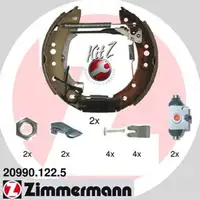 ZIMMERMANN Bremsbacken + Radbremszylinder Satz Citroen C2 C3 f&uuml;r Peugeot 1007