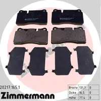 ZIMMERMANN Bremsbel&auml;ge LAND f&uuml;r ROVER RANGE ROVER III (LM_) / SPORT (LS_) vorne