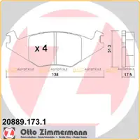 ZIMMERMANN Bremsbel&auml;ge Bremsbelagsatz f&uuml;r VW Golf II Jetta II Polo (86c) vorne