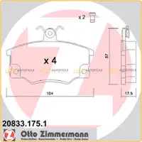 ZIMMERMANN Bremsbel&auml;ge Bremsbelagsatz + Wako Alfa Romeo f&uuml;r Fiat Lancia vorne