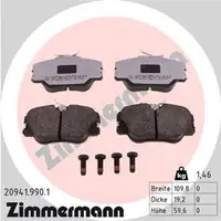 ZIMMERMANN rd:z Bremsbel&auml;ge MERCEDES 190 W201 E-KLASSE W124 A124 C124 S124 vorne