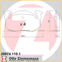 ZIMMERMANN Bremsbel&auml;ge Bremskl&ouml;tze f&uuml;r Jaguar XK8 Renault Clio II Megane I hinten