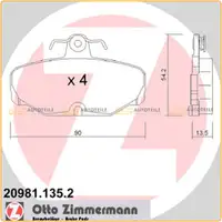 ZIMMERMANN Bremsbel&auml;ge Bremskl&ouml;tze f&uuml;r Ford Escort VI VII Scorpio Sierra hinten