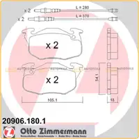 ZIMMERMANN Bremsbel&auml;ge Bremsbelagsatz + Wako AX C15 ZX 106 I 306 vorne