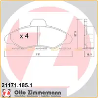 ZIMMERMANN Bremsbel&auml;ge Bremsbelagsatz f&uuml;r Ford Escort V VI VII Orion III vorne