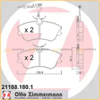 ZIMMERMANN Bremsbel&auml;ge Bremsbelagsatz + Wako f&uuml;r Renault Espace III vorne