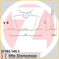 Zimmermann SPORT Bremsscheiben + Bel&auml;ge ALFA ROMEO 145 146 155 FIAT PUNTO hinten