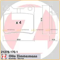 ZIMMERMANN Bremsbel&auml;ge Bremskl&ouml;tze f&uuml;r PEUGEOT 406 (8B 8C E/F) 607 (9D 9U) hinten