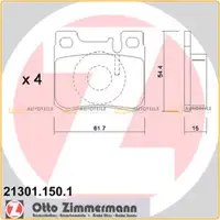 ZIMMERMANN Bremsbel&auml;ge Bremsbelagsatz Mercedes 190 W201 W202 W124 hinten