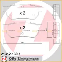 ZIMMERMANN Bremsbel&auml;ge HONDA ACCORD III CIVIC VI CRX II INTEGRA PRELUDE hinten