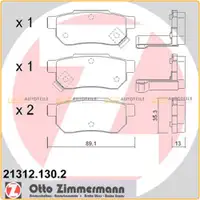 ZIMMERMANN Bremsbel&auml;ge Bremskl&ouml;tze f&uuml;r Honda Civic IV VI Concerto Prelude hinten