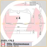 ZIMMERMANN Bremsbel&auml;ge Bremskl&ouml;tze + Wako f&uuml;r BMW 7er E38 728-735i 725/730d vorne