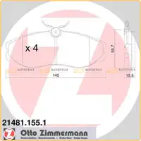 ZIMMERMANN Bremsbel&auml;ge Bremskl&ouml;tze f&uuml;r Nissan Serrano Terrano II Vanette vorne