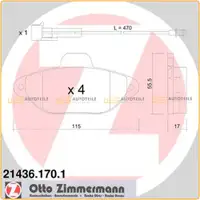 ZIMMERMANN Bremsbel&auml;ge Bremsbelagsatz + Wako f&uuml;r Fiat Panda Punto Lancia Y vorne