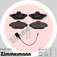 ZIMMERMANN Bremsbel&auml;ge Bremsbelagsatz + Wako f&uuml;r Fiat 500 (312) 0.9 1.2 vorne