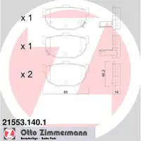 ZIMMERMANN Bremsbel&auml;ge HONDA Insight HYUNDAI Elantra Lantra KIA Cerato hinten