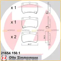 ZIMMERMANN Bremsbel&auml;ge Bremskl&ouml;tze f&uuml;r Kia Rio (DC) Mazda 121 II 323 Demio vorne