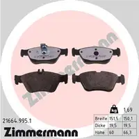 ZIMMERMANN rd:z Bremsbel&auml;ge MERCEDES W202 S202 C208 A208 W210 S210 R170 vorne