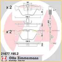 ZIMMERMANN Bremsbel&auml;ge Bremskl&ouml;tze + Wako f&uuml;r BMW 5er E39 520-535i 520-530d vorne