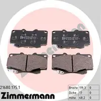 ZIMMERMANN Bremsbel&auml;ge TOYOTA HILUX III 2.5 D-4D 3.0 D-4D 4WD bis 08.2008 vorne