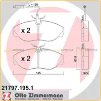 ZIMMERMANN Bremsbel&auml;ge Bremsbelagsatz + Wako Jumper Ducato Boxer vorne