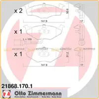 ZIMMERMANN Bremsbel&auml;ge Bremsbelagsatz + Wako f&uuml;r Skoda Fabia 6Y VW Polo 9N vorne