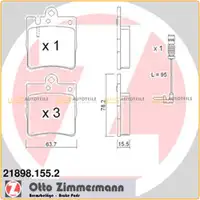 ZIMMERMANN Bremsscheiben + Bel&auml;ge + Wako MERCEDES W210 E420 ab 07.1996 hinten