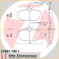 ZIMMERMANN Bremsbel&auml;ge Bremskl&ouml;tze + Wako Citroen f&uuml;r Fiat Lancia Peugeot vorne