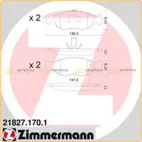 ZIMMERMANN Bremsbel&auml;ge Bremskl&ouml;tze Citroen Xsara f&uuml;r Peugeot 106 205 306 vorne